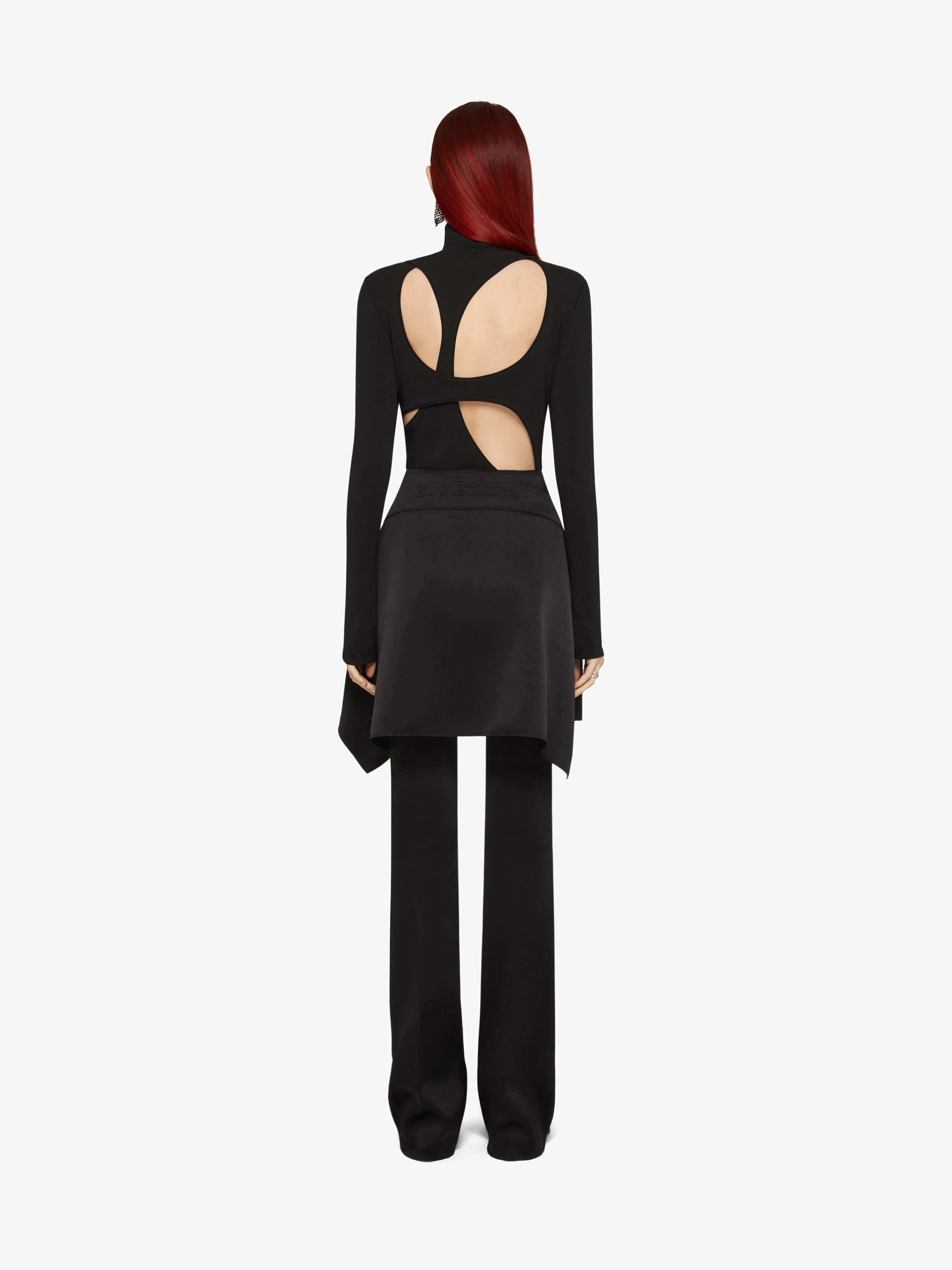PEPLUM SKIRT IN TECHNICAL FIBRE - 4