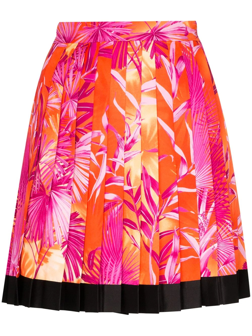 tropical print pleated mini skirt - 1