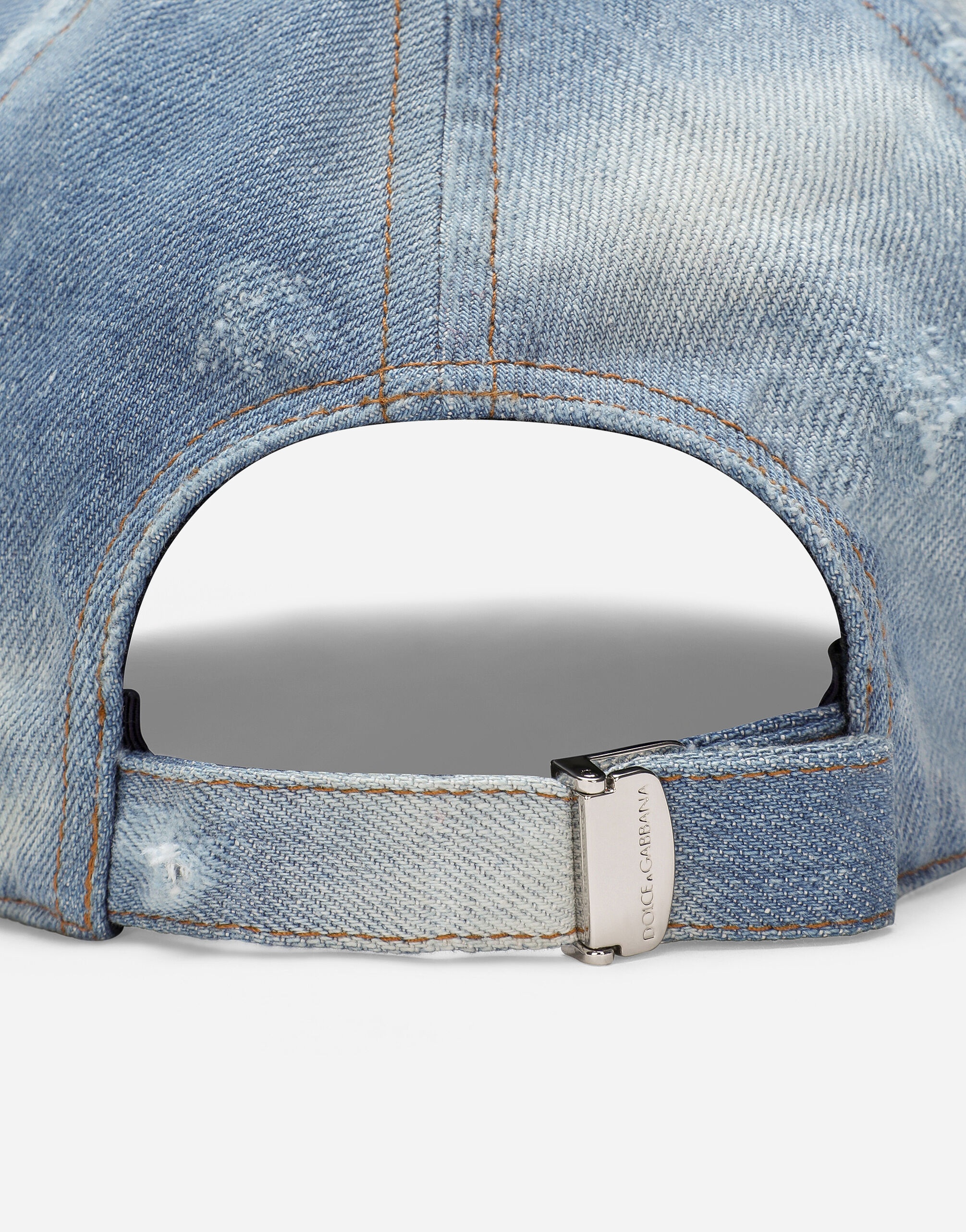 Denim baseball cap with logo tag - 3