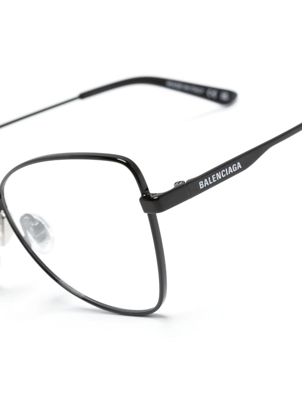 logo-engraved cat-eye glasses - 3