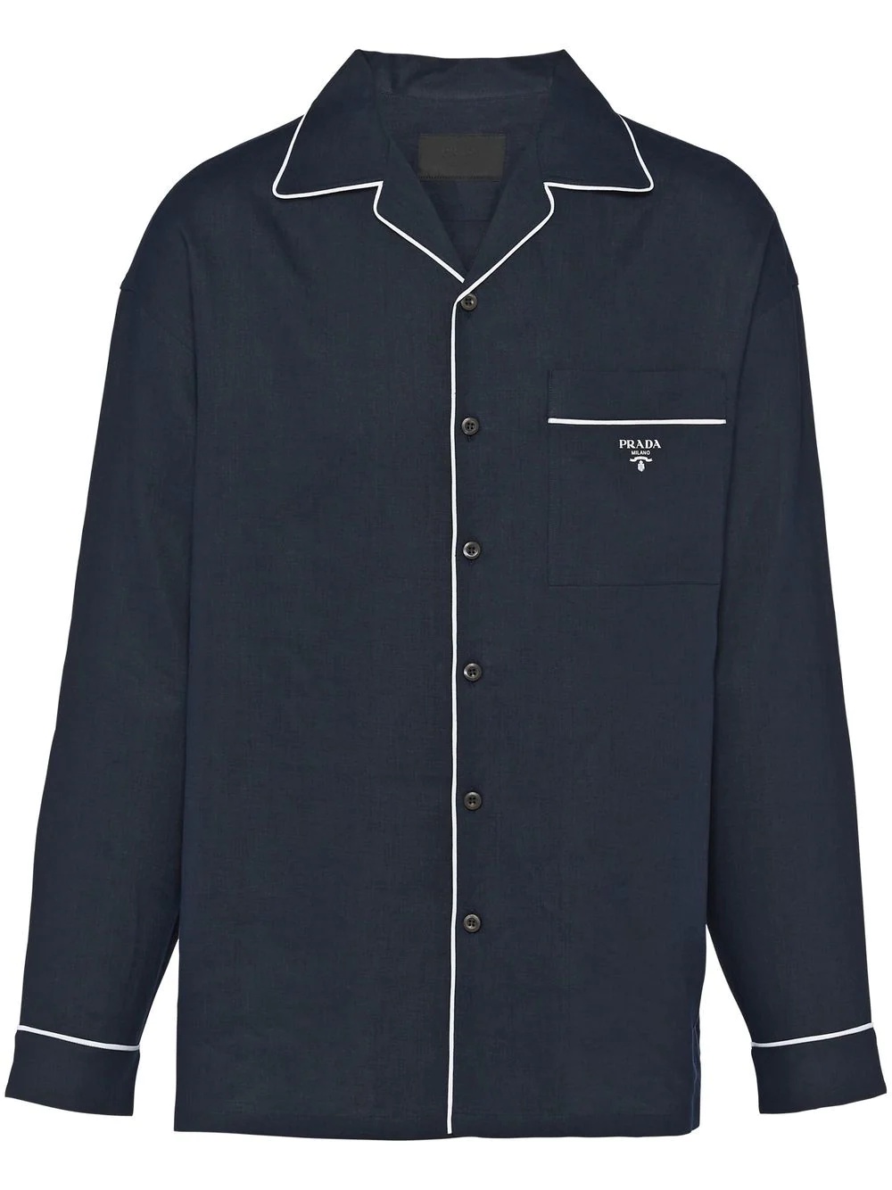 piped linen shirt - 1