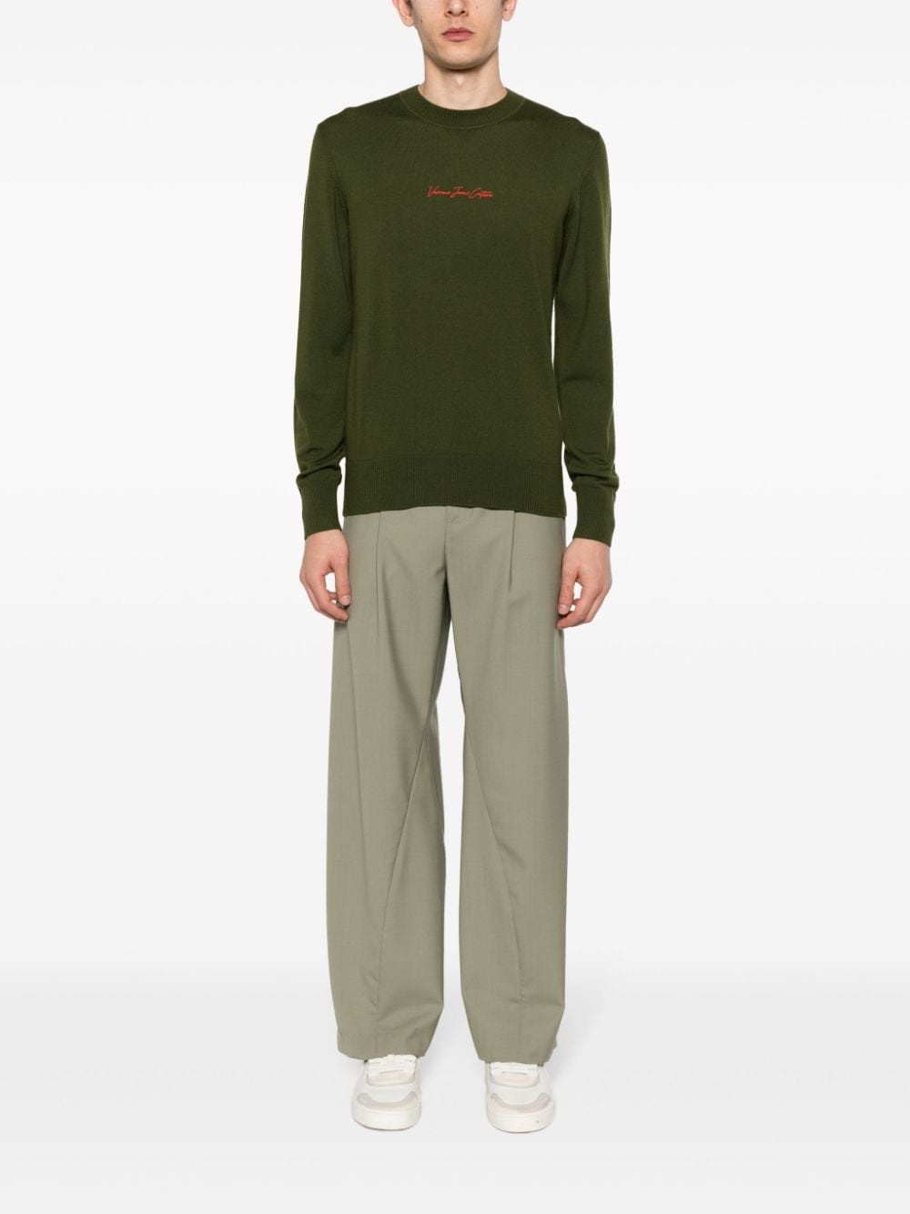 embroidered-logo wool jumper - 2