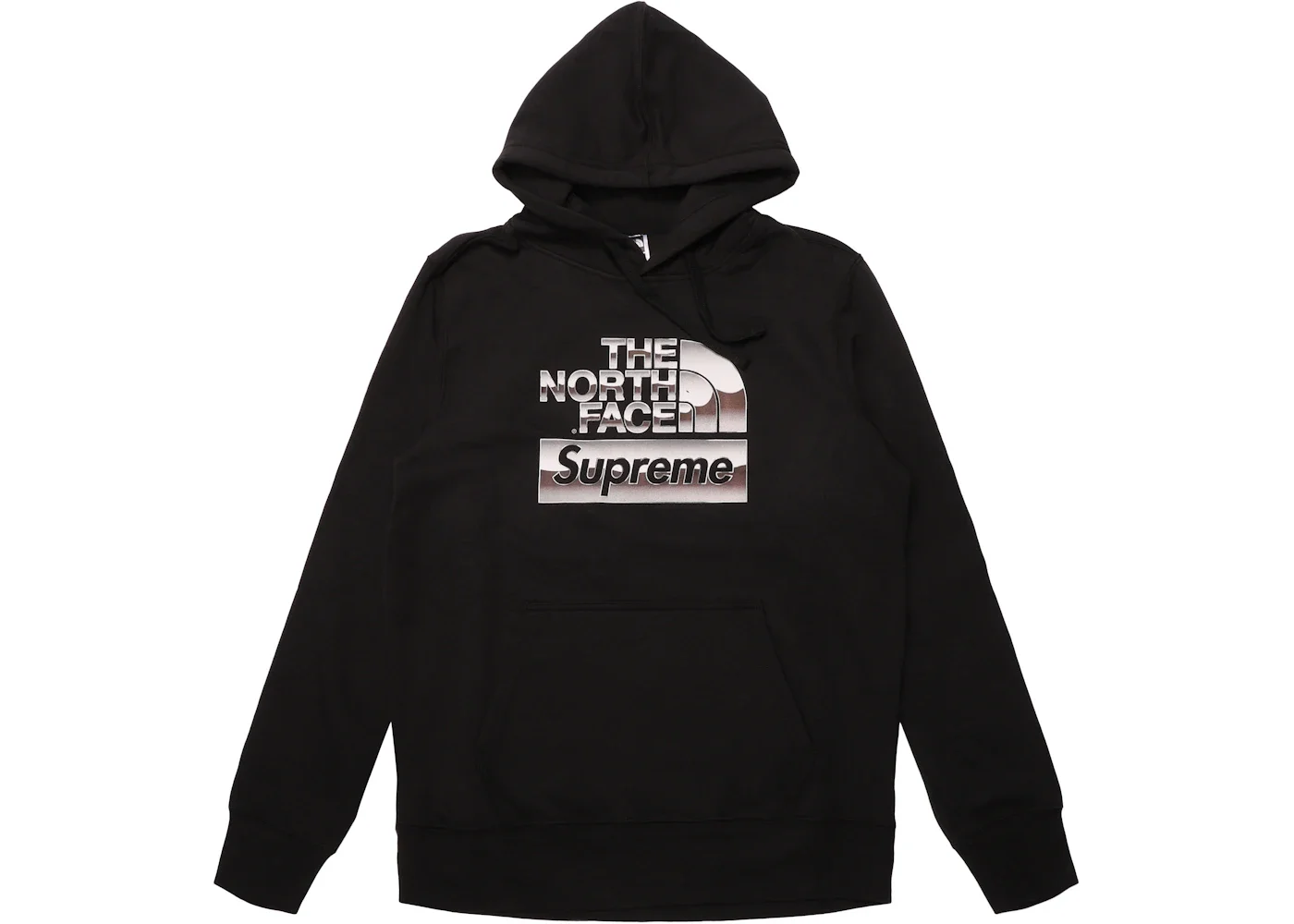 Supreme The North Face Metallic Logo Hooded Sweatshirt Black - 1