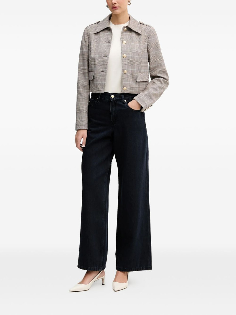 GUESS USA check button cropped jacket outlook