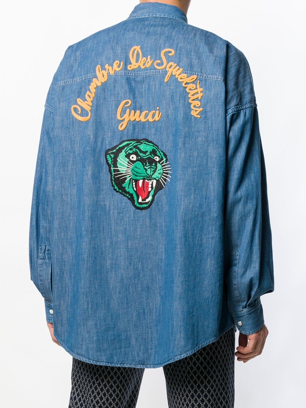 embroidered denim shirt - 4