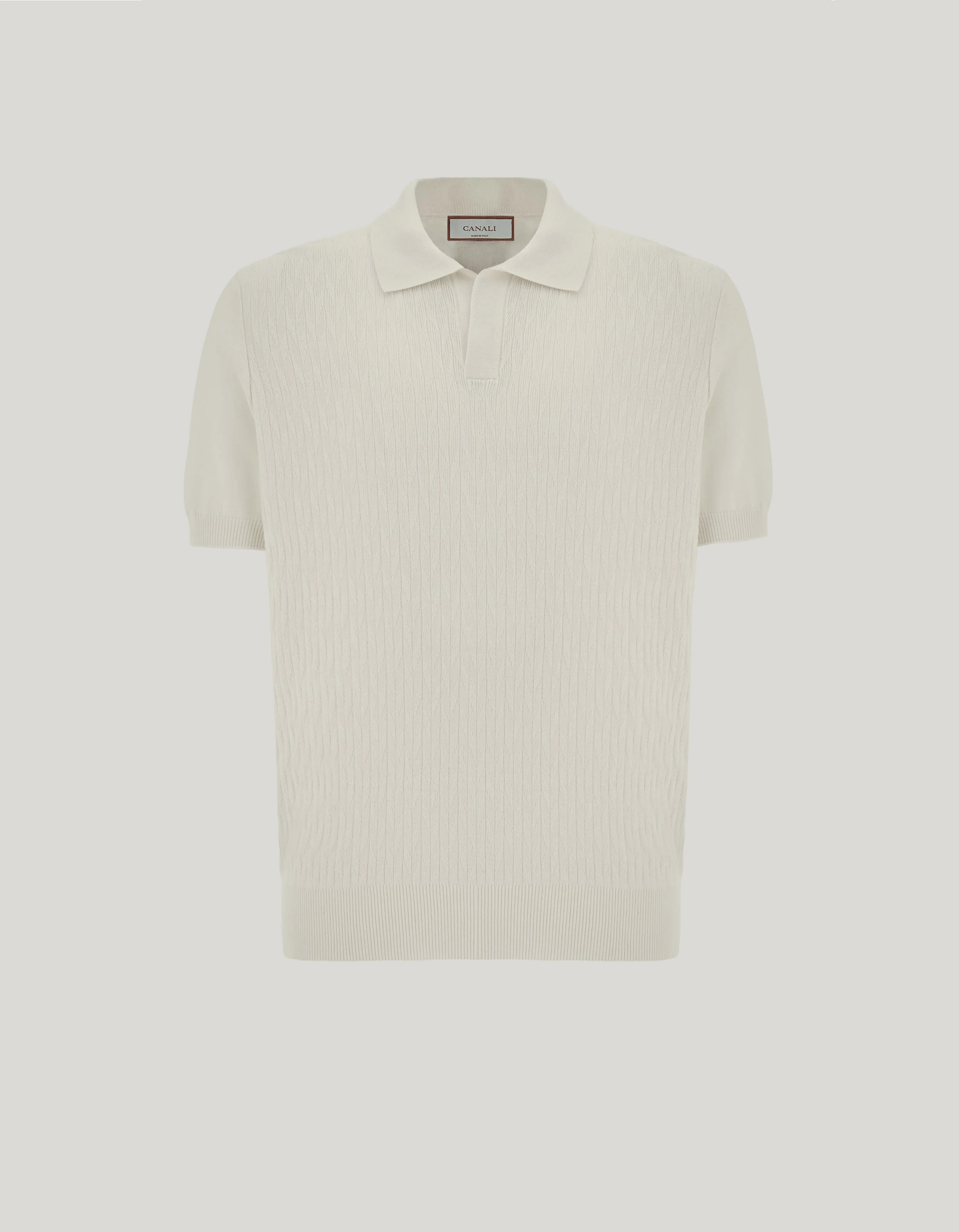 MILK-COLORED COTTON AND MODAL REGULAR-FIT POLO SHIRT - 1