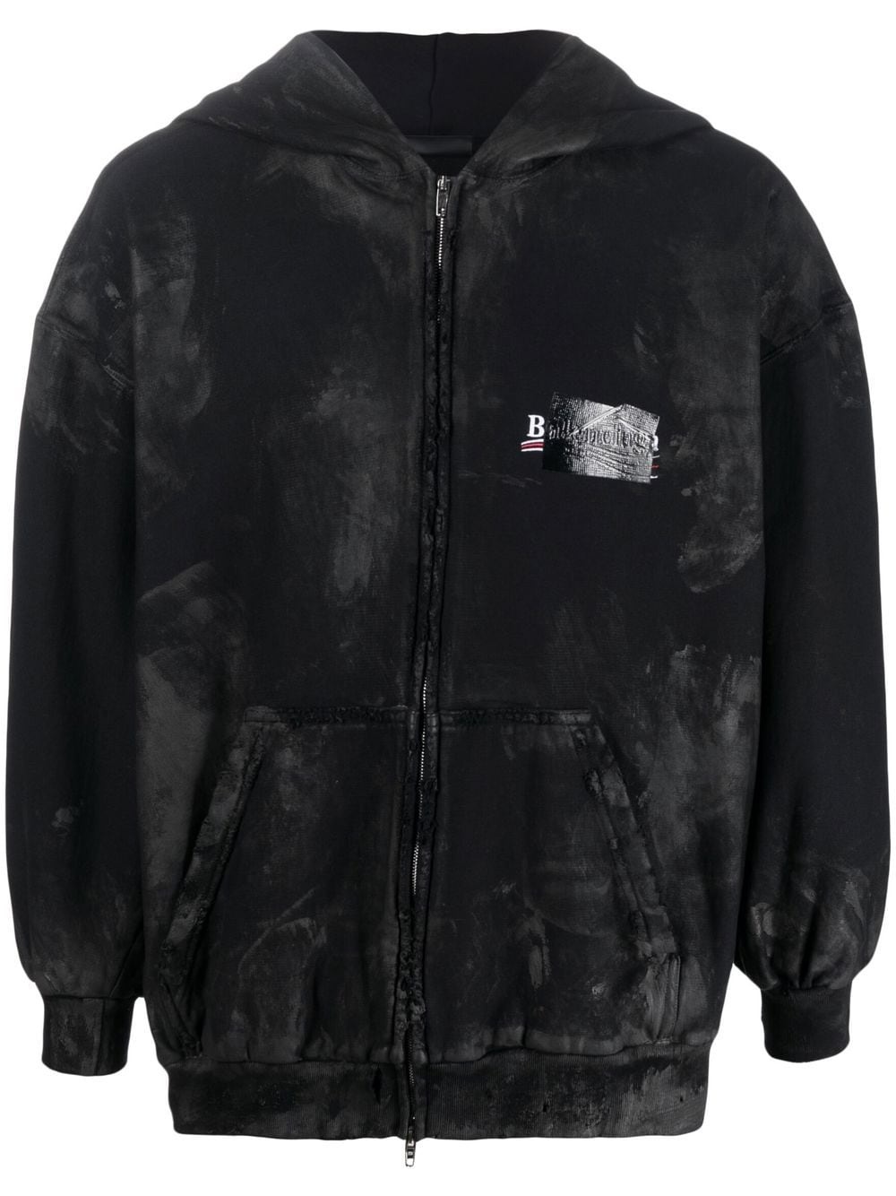 cotton front-zip hoodie - 1