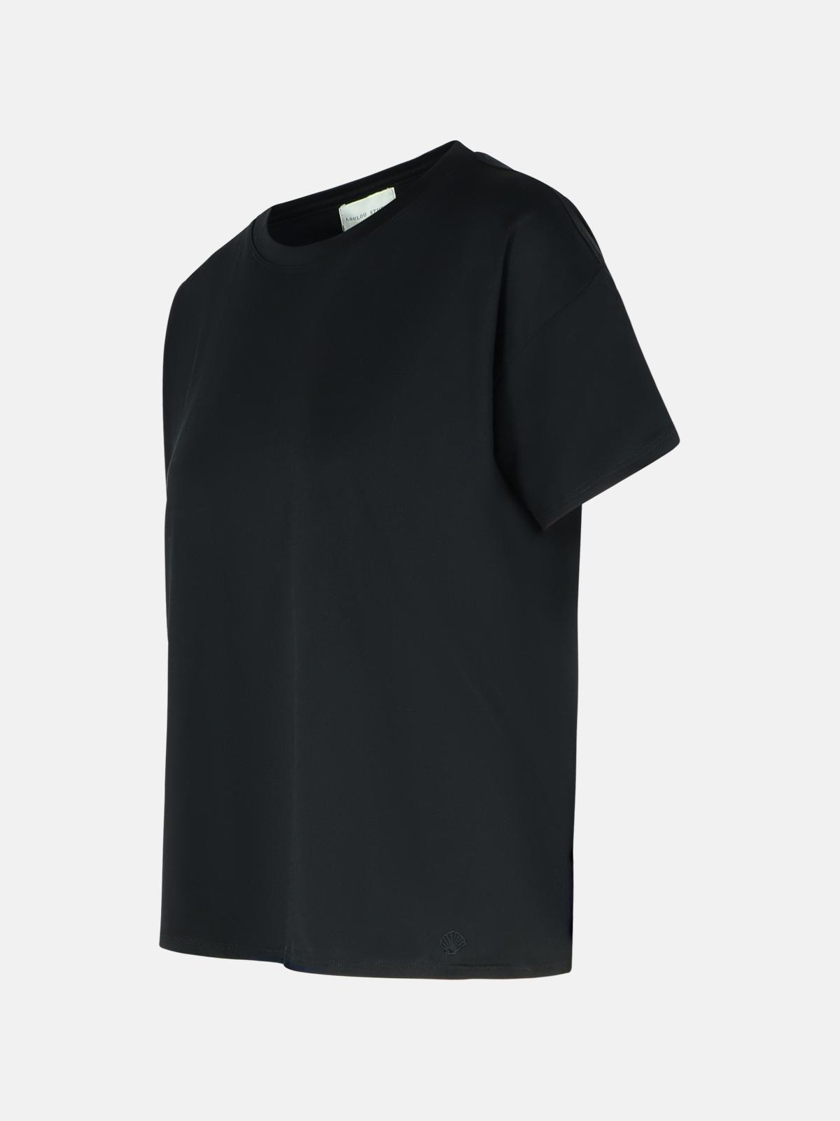 'BASILUZZO' BLACK COTTON T-SHIRT - 2