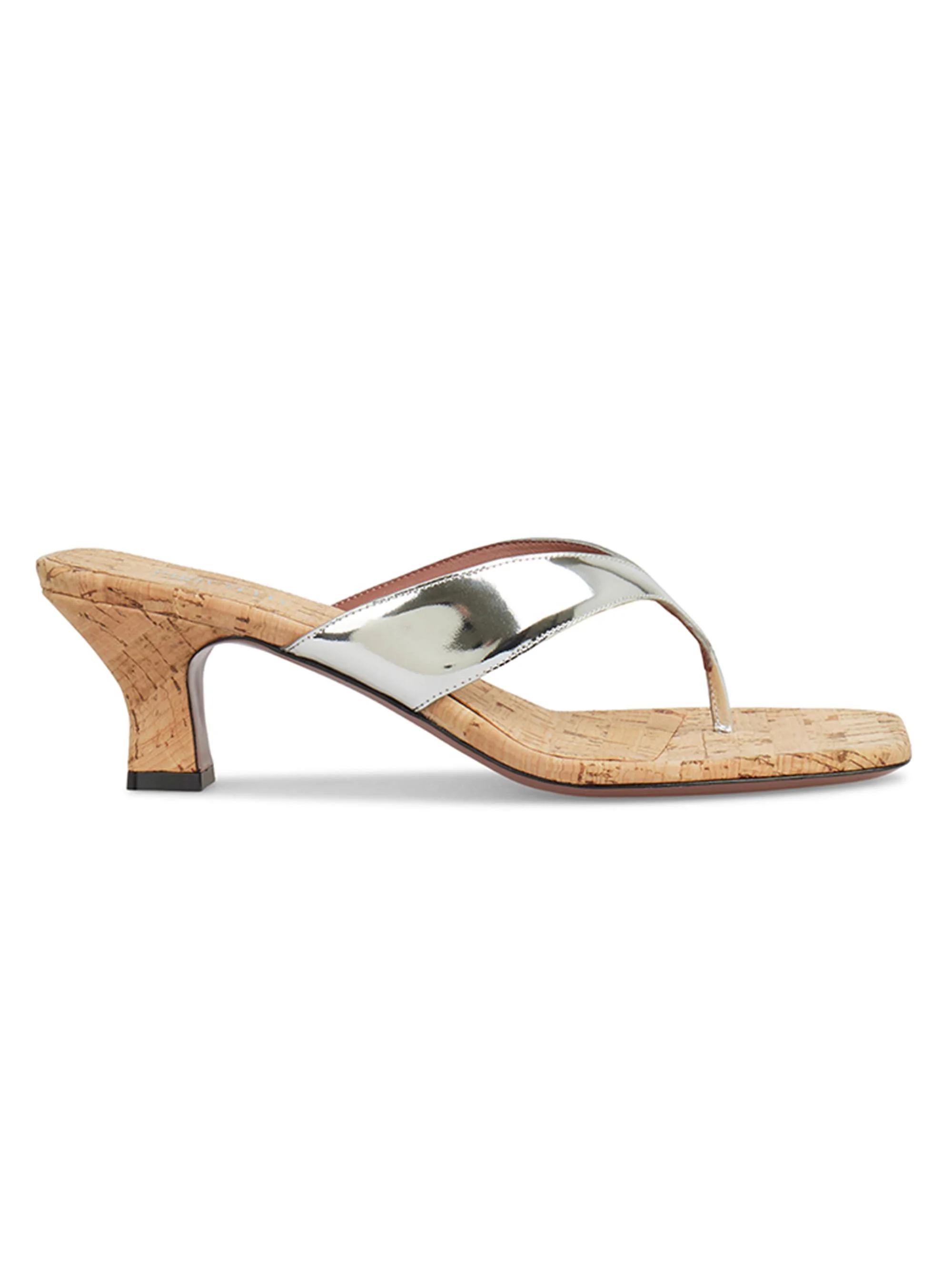 Women's Portofino 55MM Leather Sandals - Silver Natural - 1