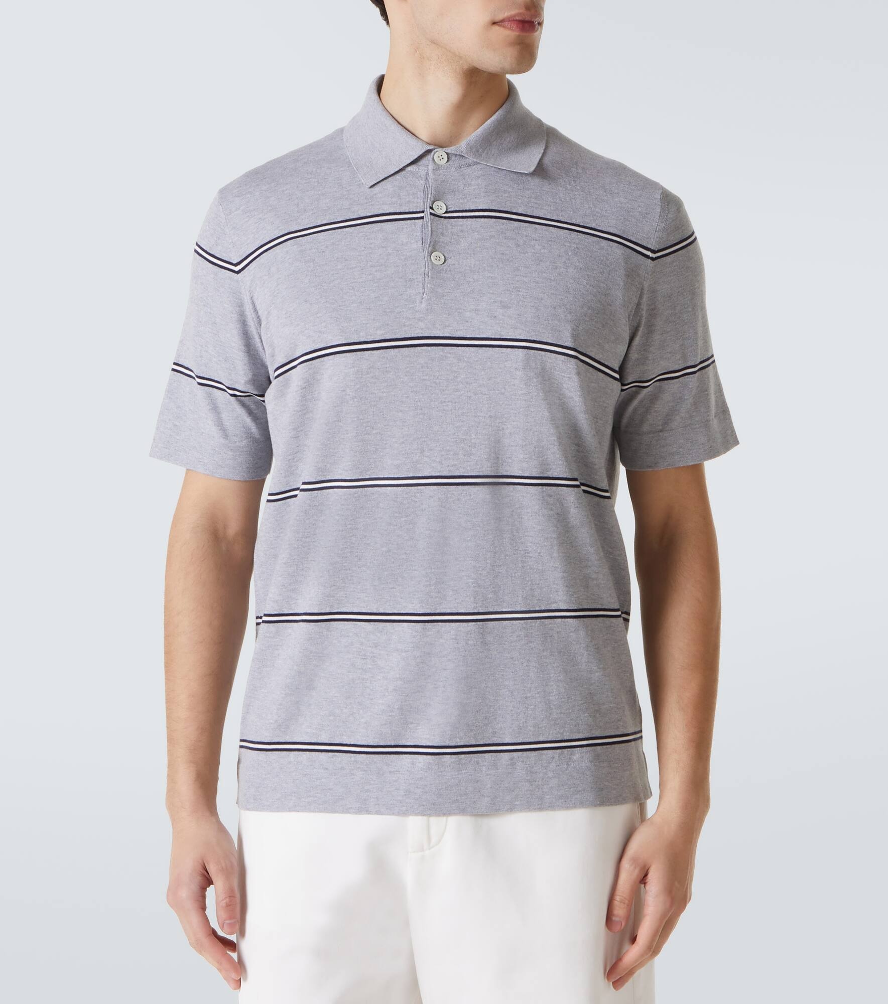 Striped cotton polo shirt - 3