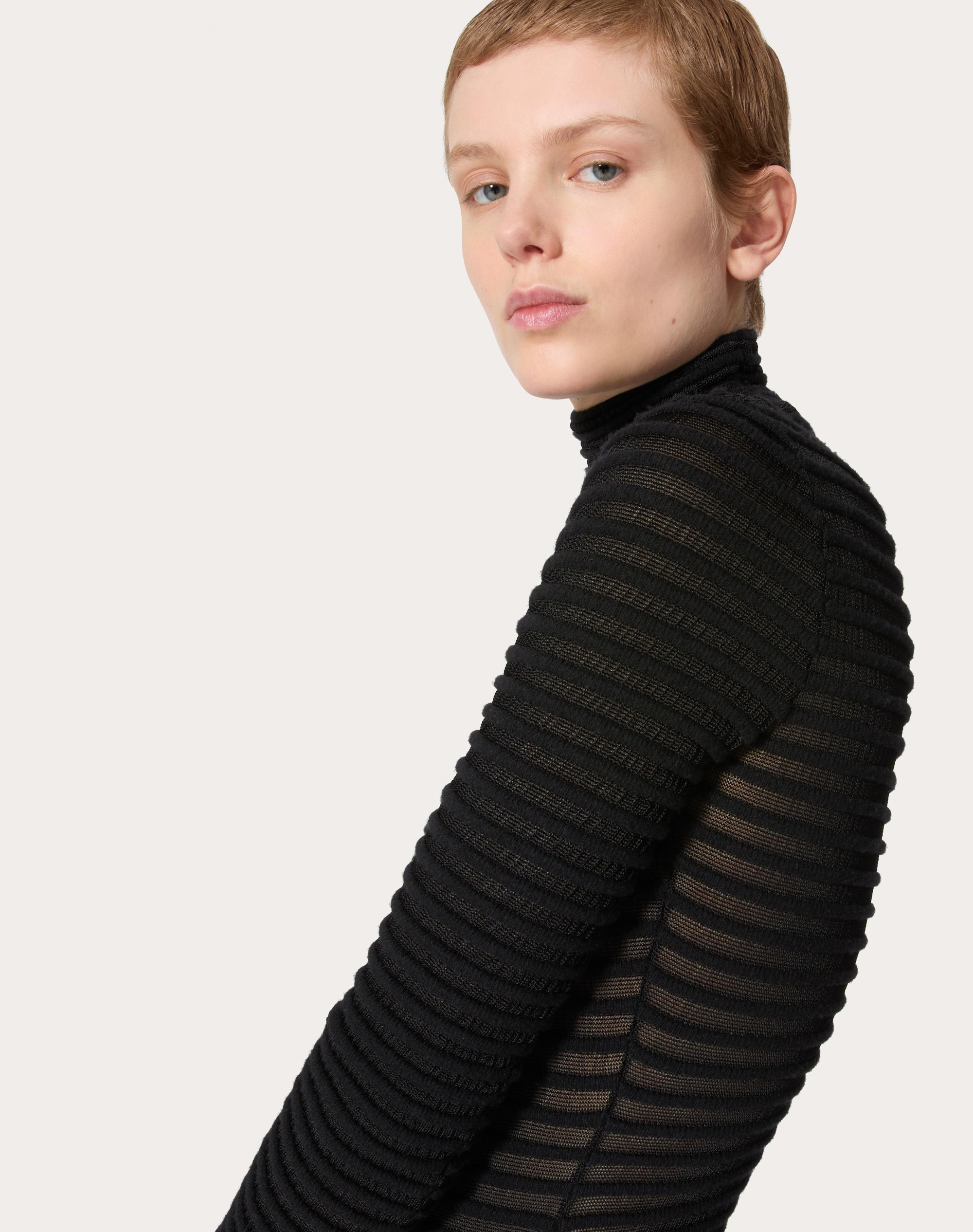 VISCOSE AND WOOL SWEATER - 5