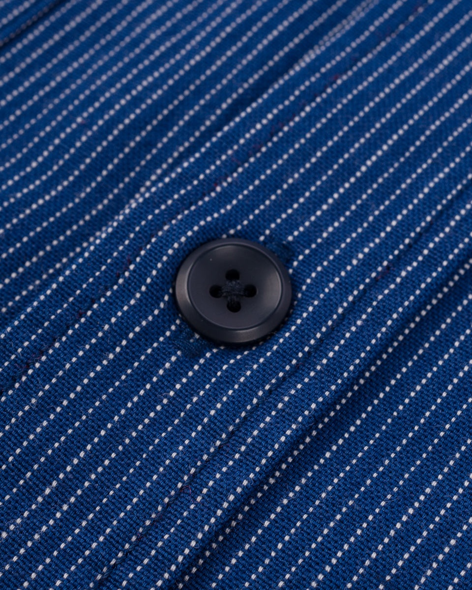 5OZ SELVEDGE OX CLOTH SHORT SLEEVED WORK SHIRT - PINSTRIPE - 11