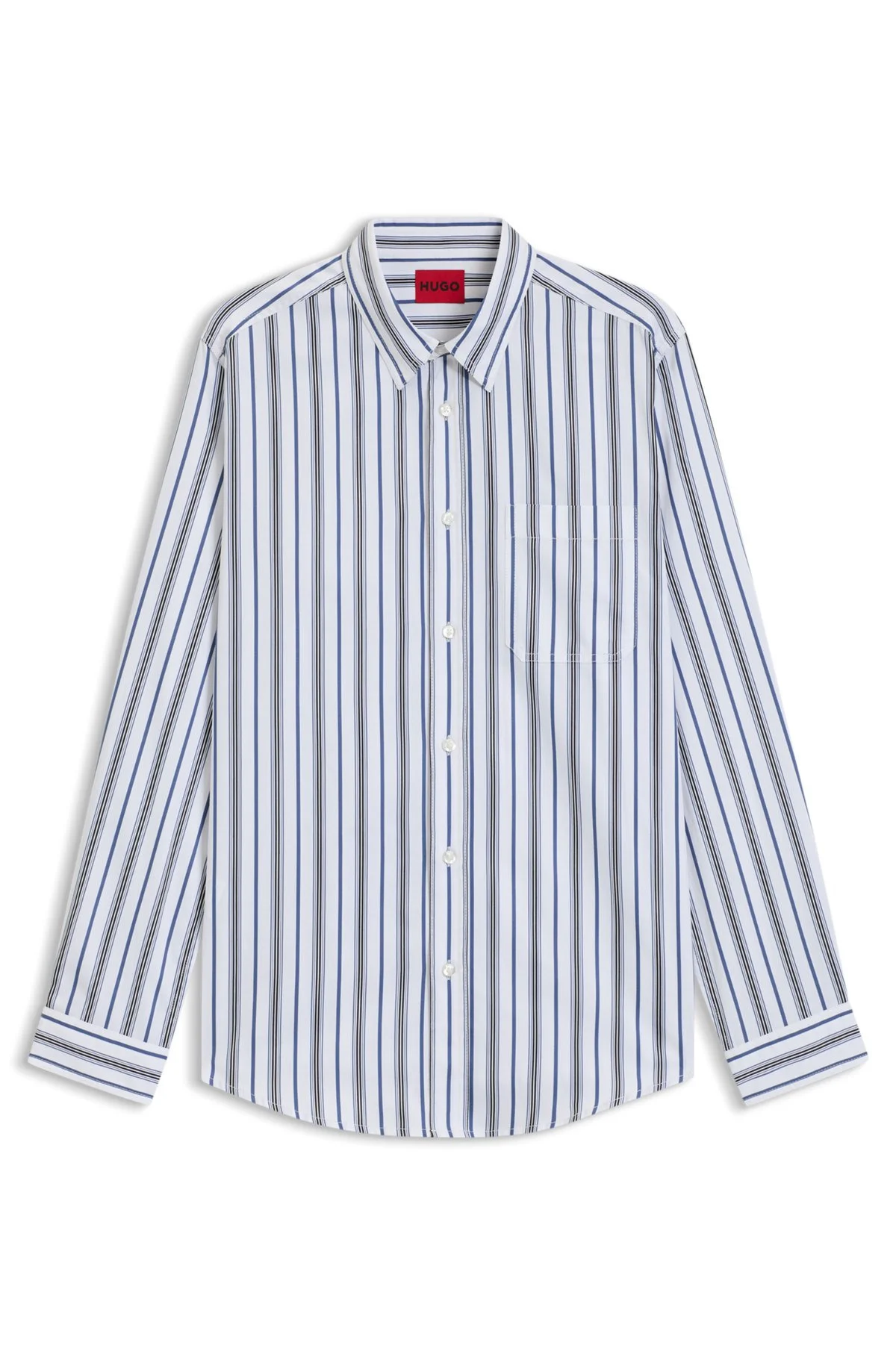 SLIM-FIT SHIRT IN STRIPED COTTON POPLIN - 1