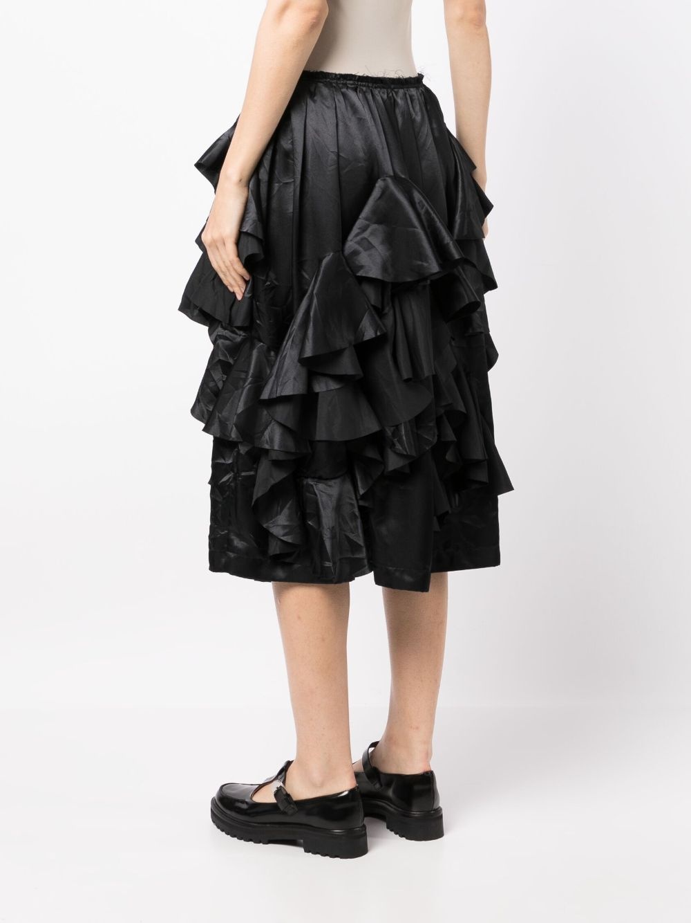satin ruffled midi skirt - 4