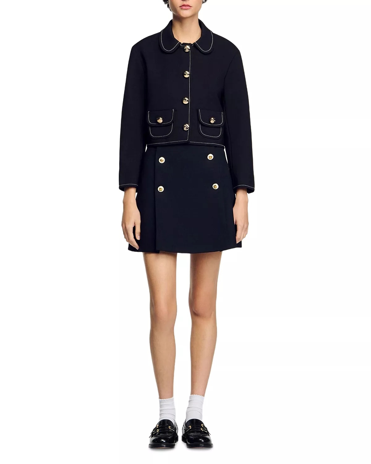 Peter Pan Collar Cropped Jacket - 5