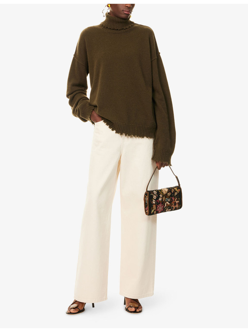 UMA WANG Distressed High-Neck Cashmere Jumper outlook