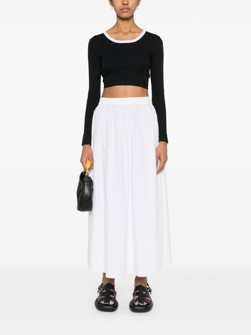 logo-appliquÃ© ribbed crop top - 2