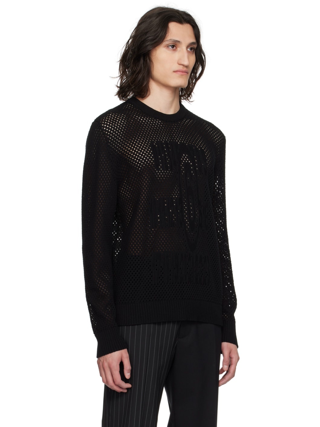 Black Jacquard Sweater - 2