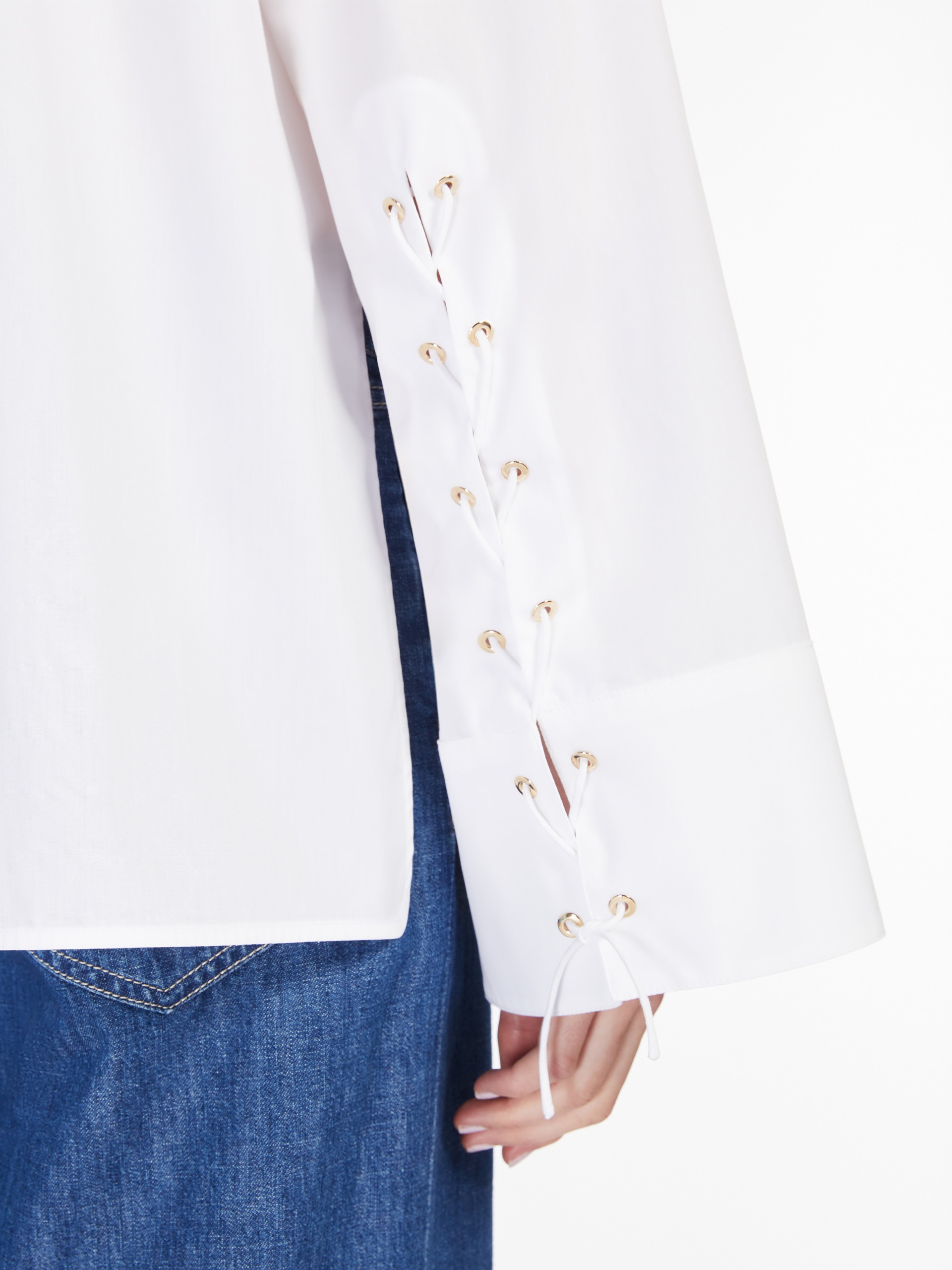 MARTE Lace-up poplin shirt - 5