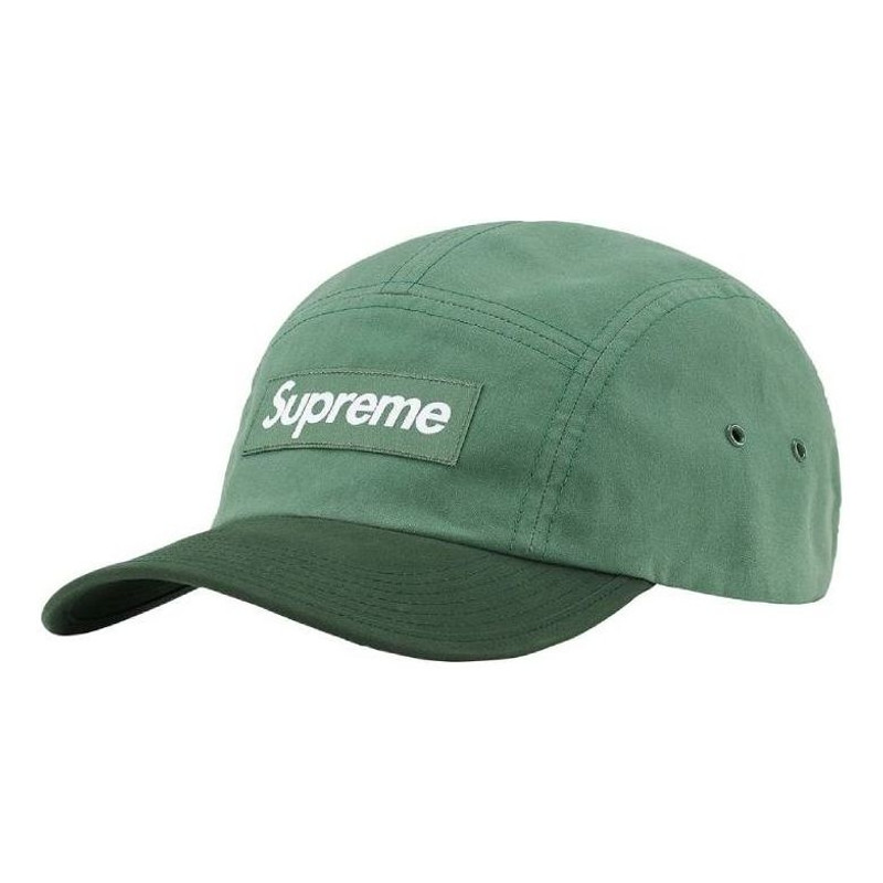 Supreme Waxed Cotton Camp Cap 'Green White' SUP-FW21-021 - 1