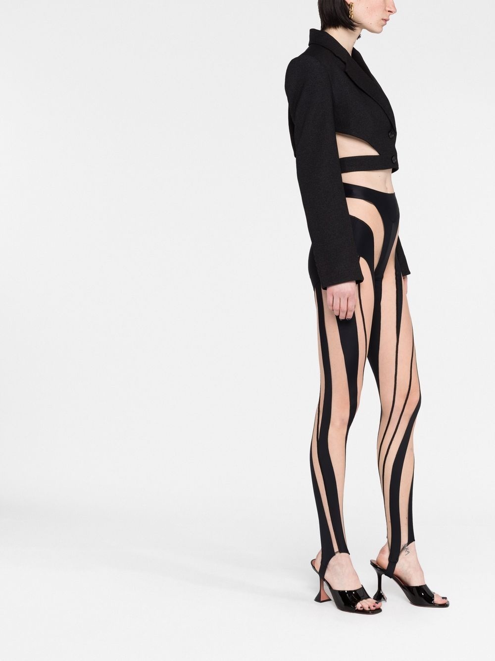 semi-sheer leggings - 4