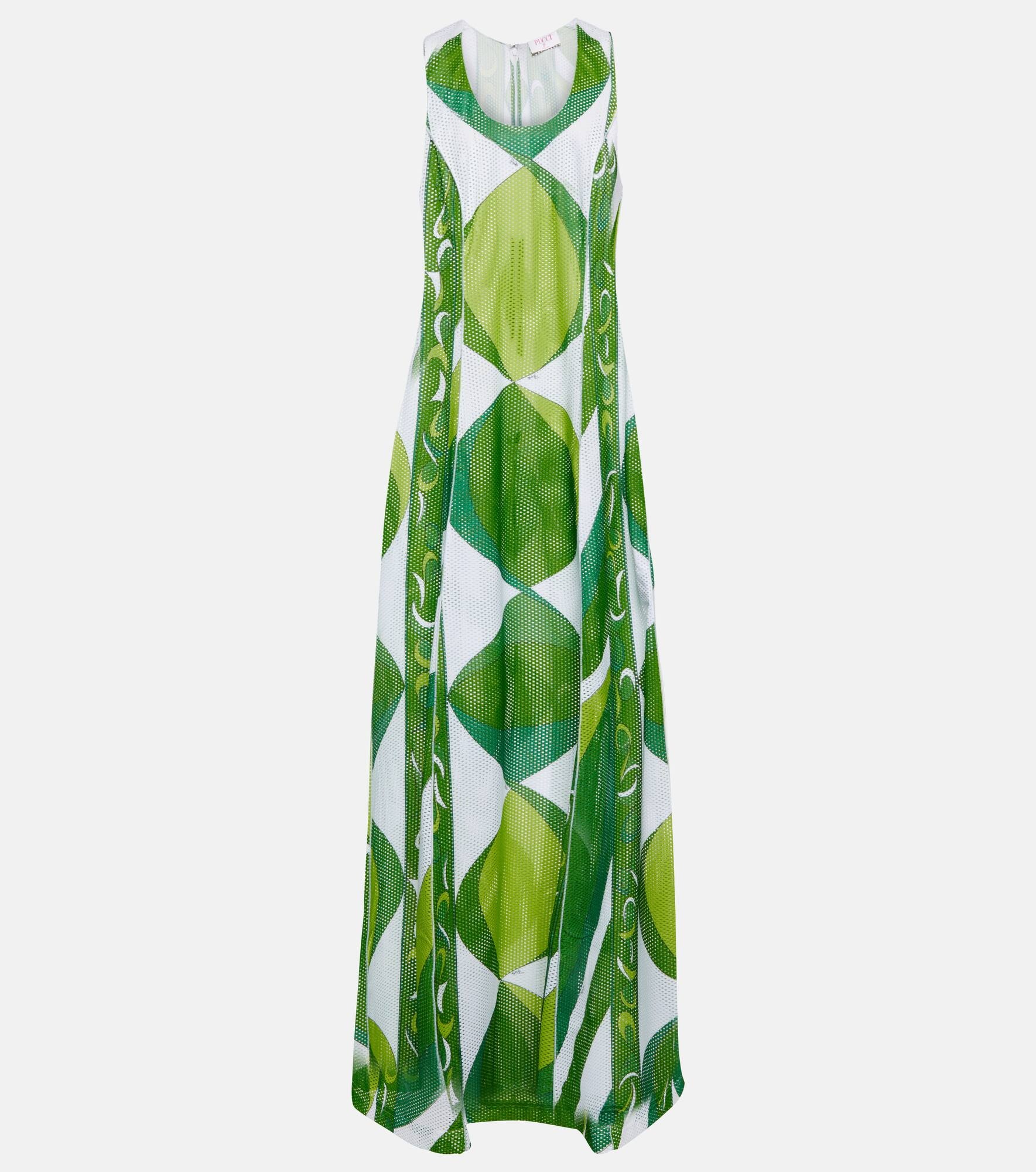 Printed mesh maxi dress - 1