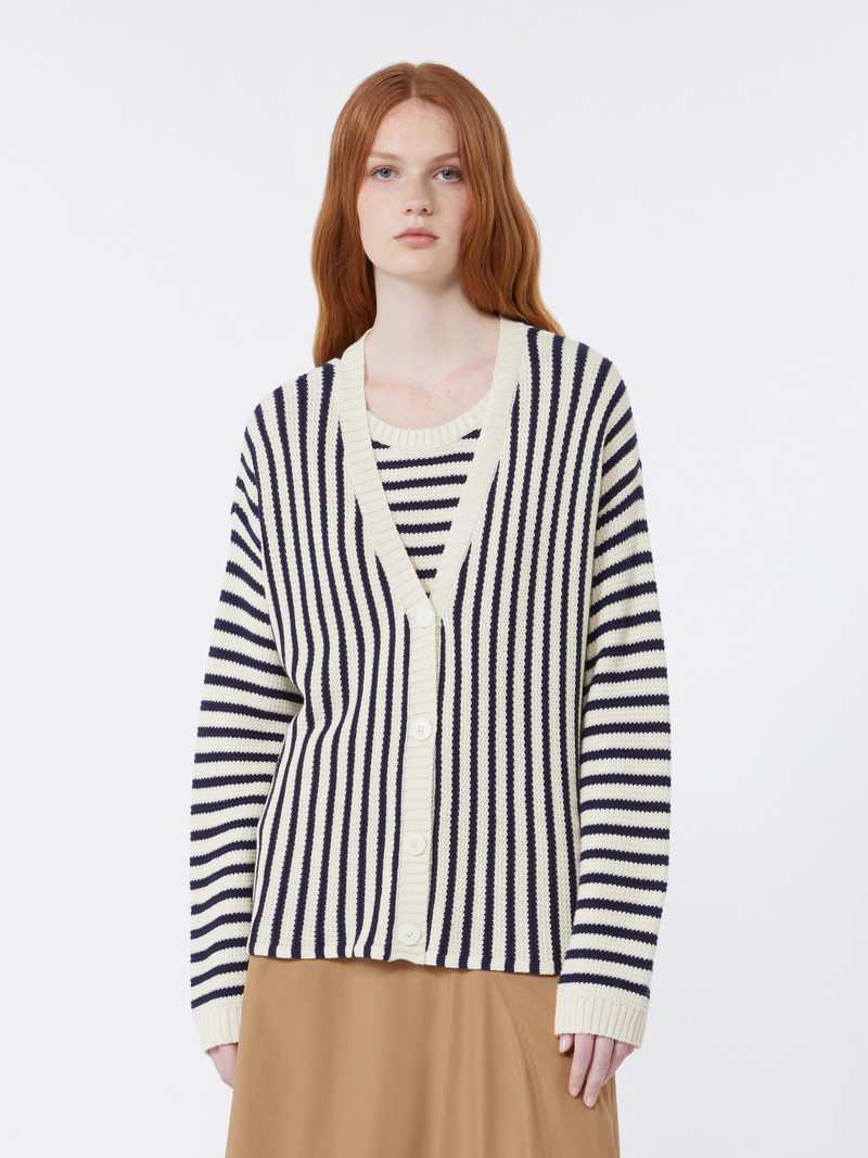 NICCHIA Cotton cordonnet cardigan - NAVY 3