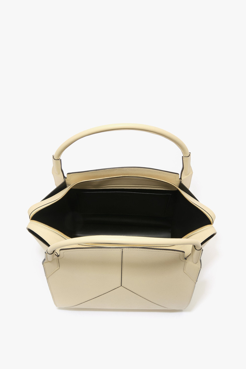 Victoria Bag In Ivory Grained Leather 8