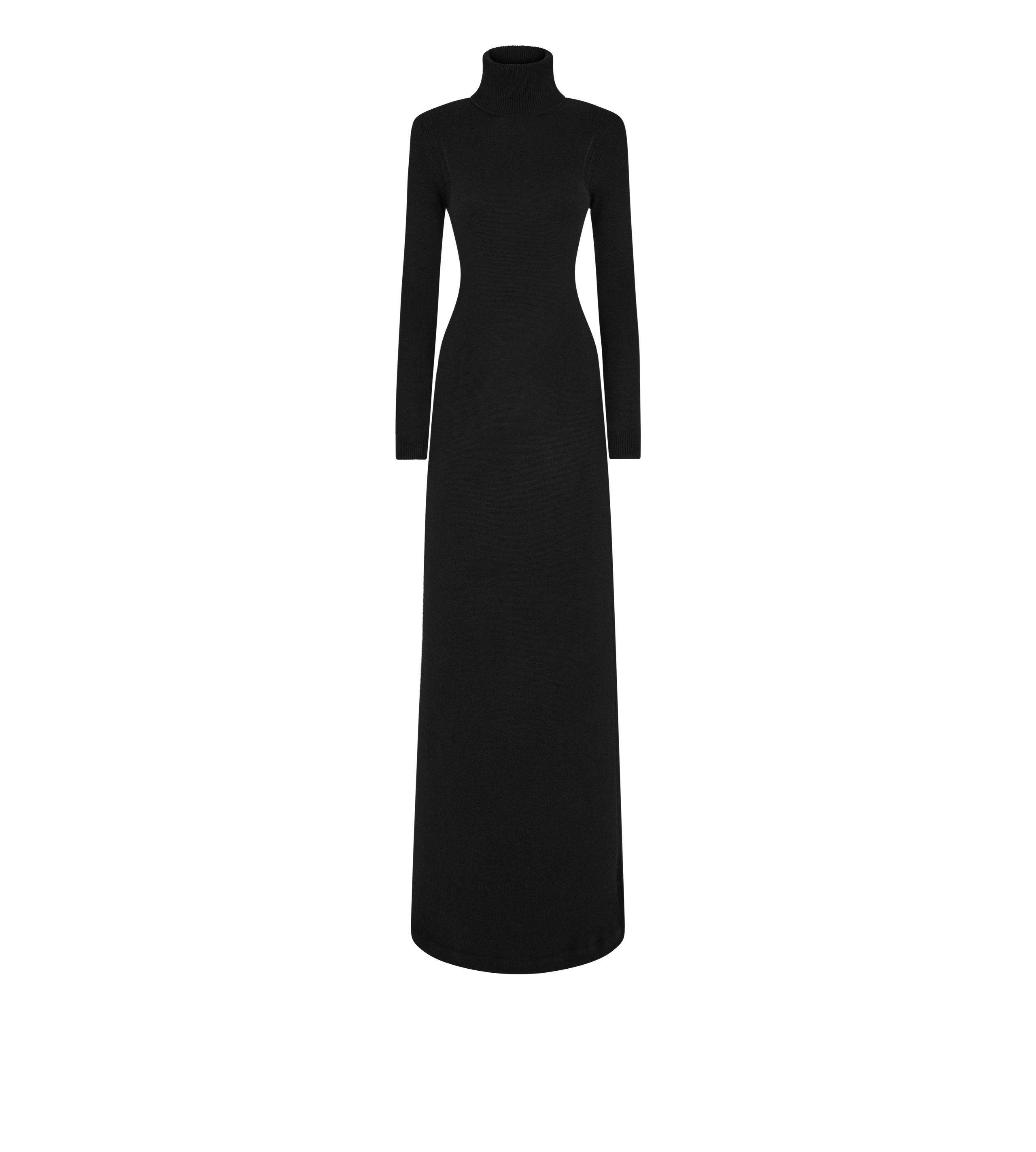 CASHMERE KNIT EVENING DRESS WITH SHOULDER PADS - 1