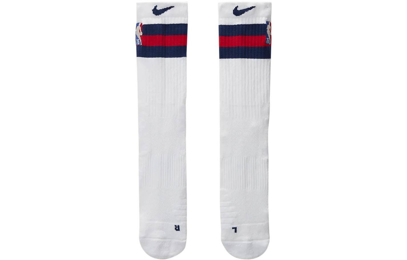 Nike Elite City Edition Brooklyn Nets Contrasting Colors Stripe Sports Socks Couple Style One Pair W - 2