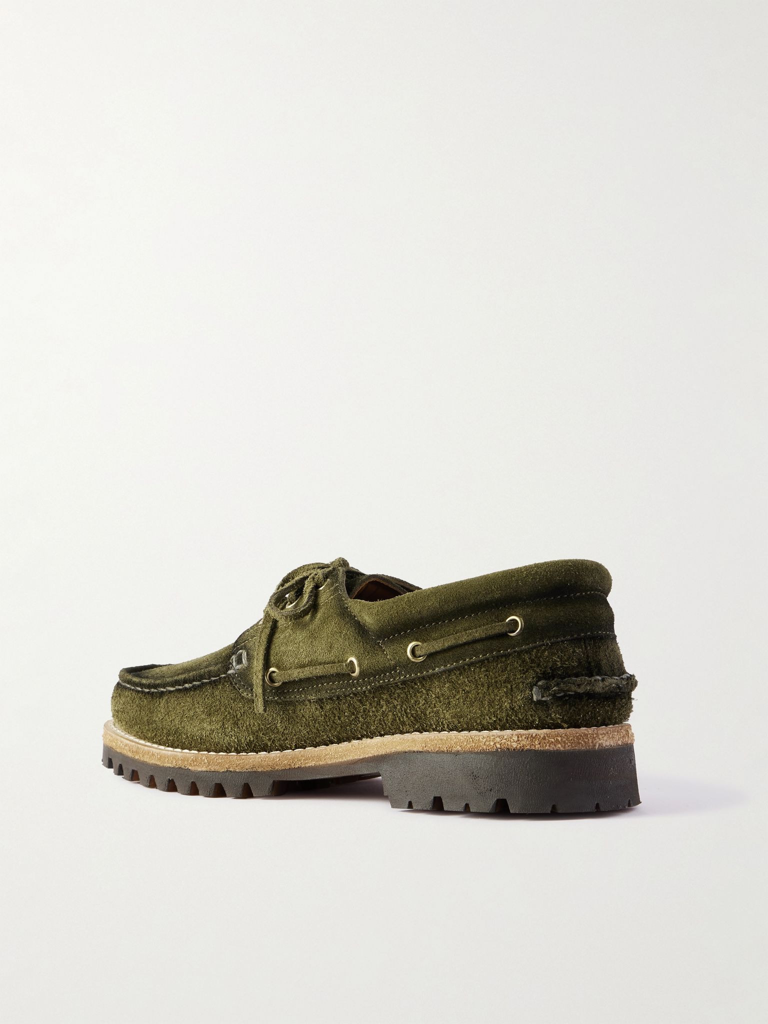 Heritage Flexi 001 Brushed-Suede Loafers Green - 4
