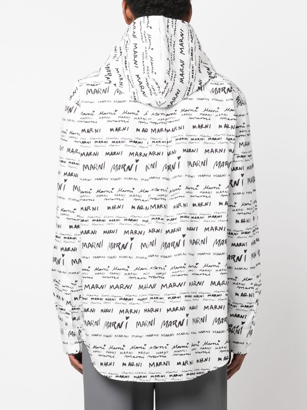 Mega-Marni cotton hooded shirt - 4