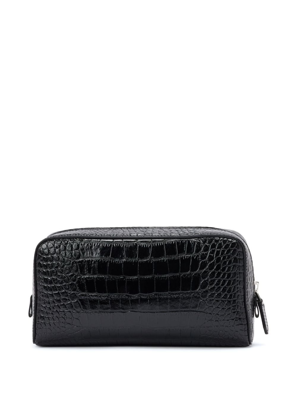 crocodile-print leather wash bag - 2