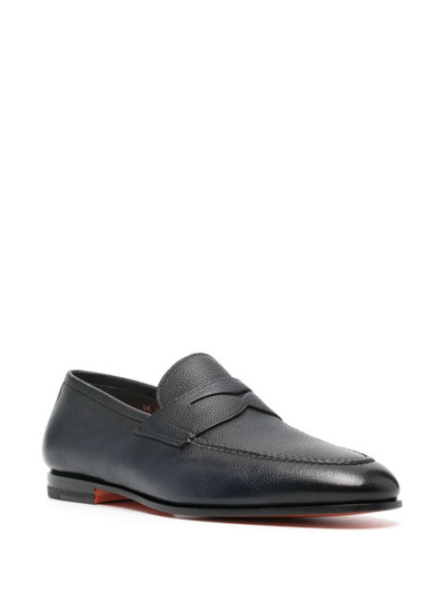 Santoni penny-slot leather loafers outlook
