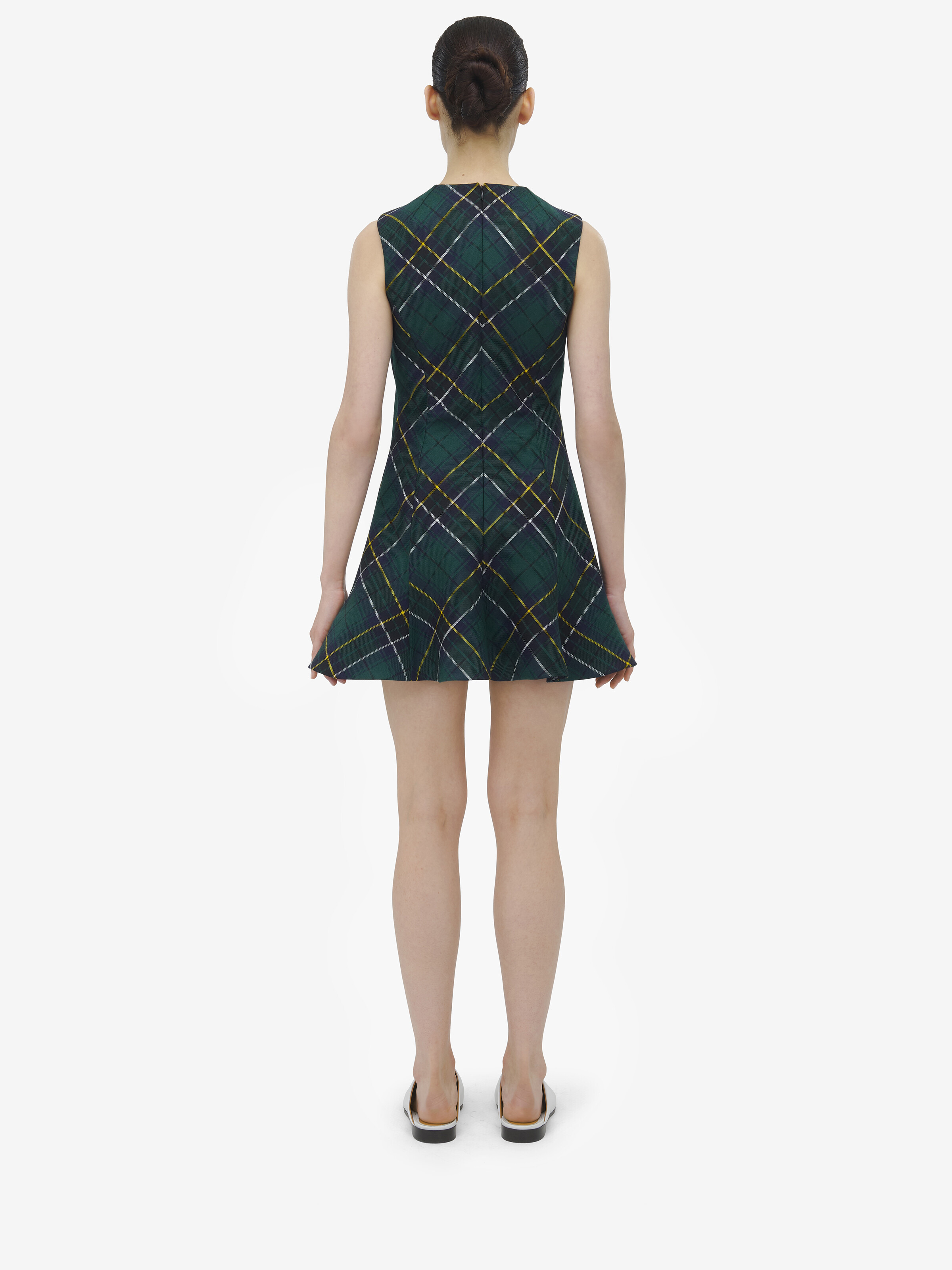 Wool Tartan Mini Dress - 4