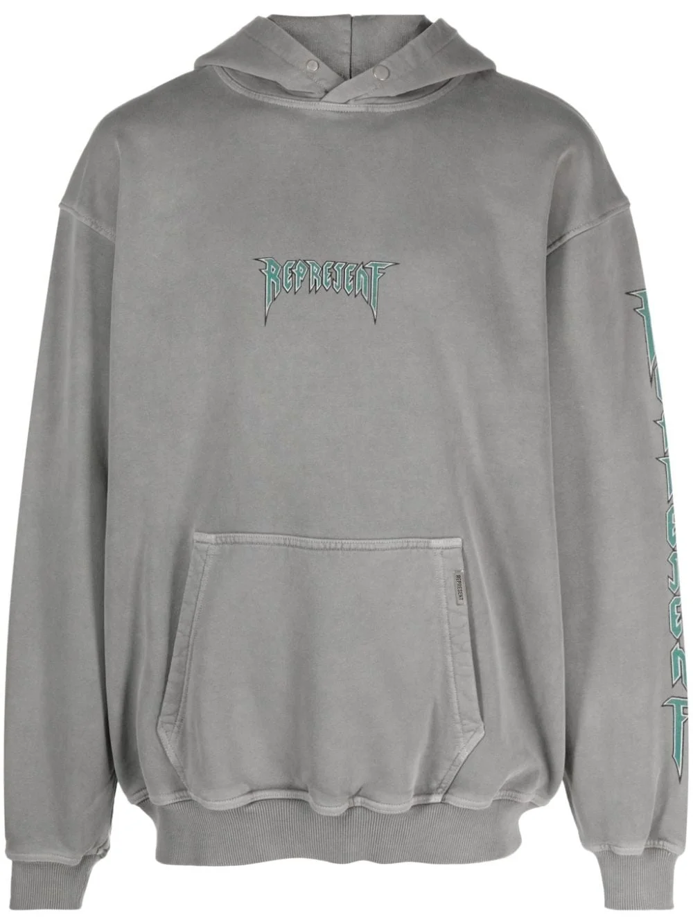 logo-print cotton hoodie - 1