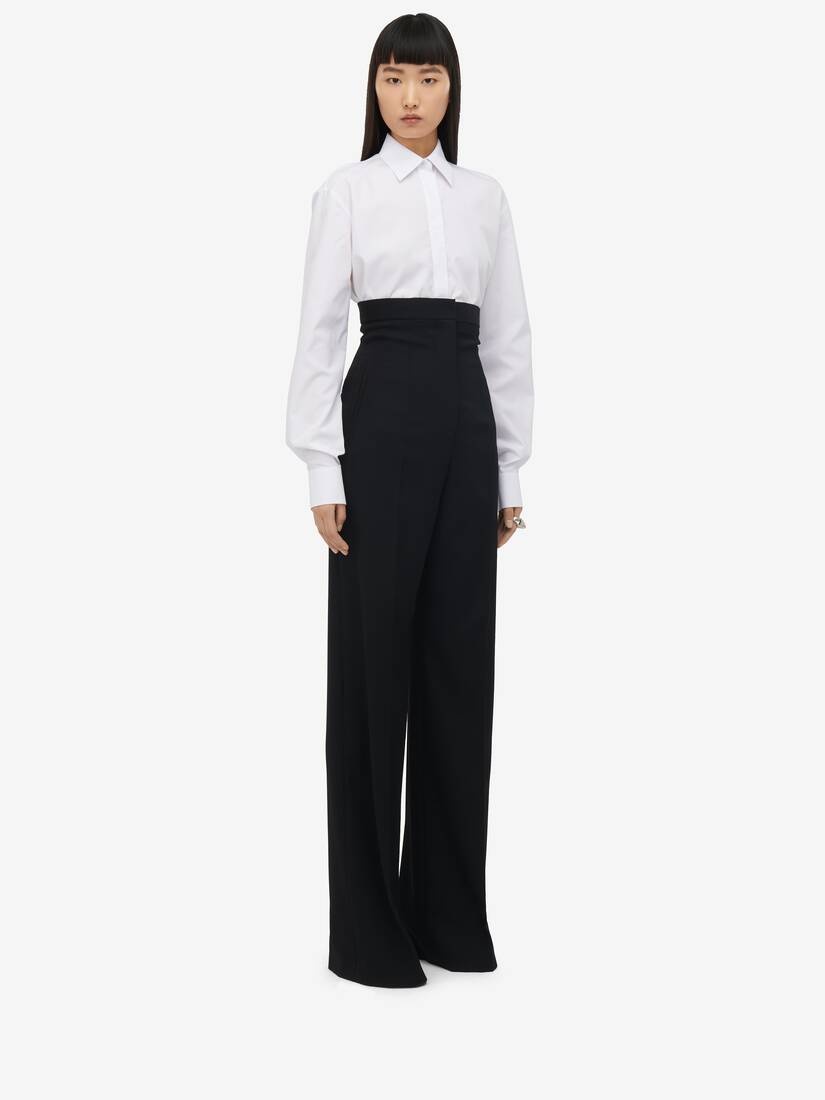Women's Corset High-waisted Trousers in Black - 3