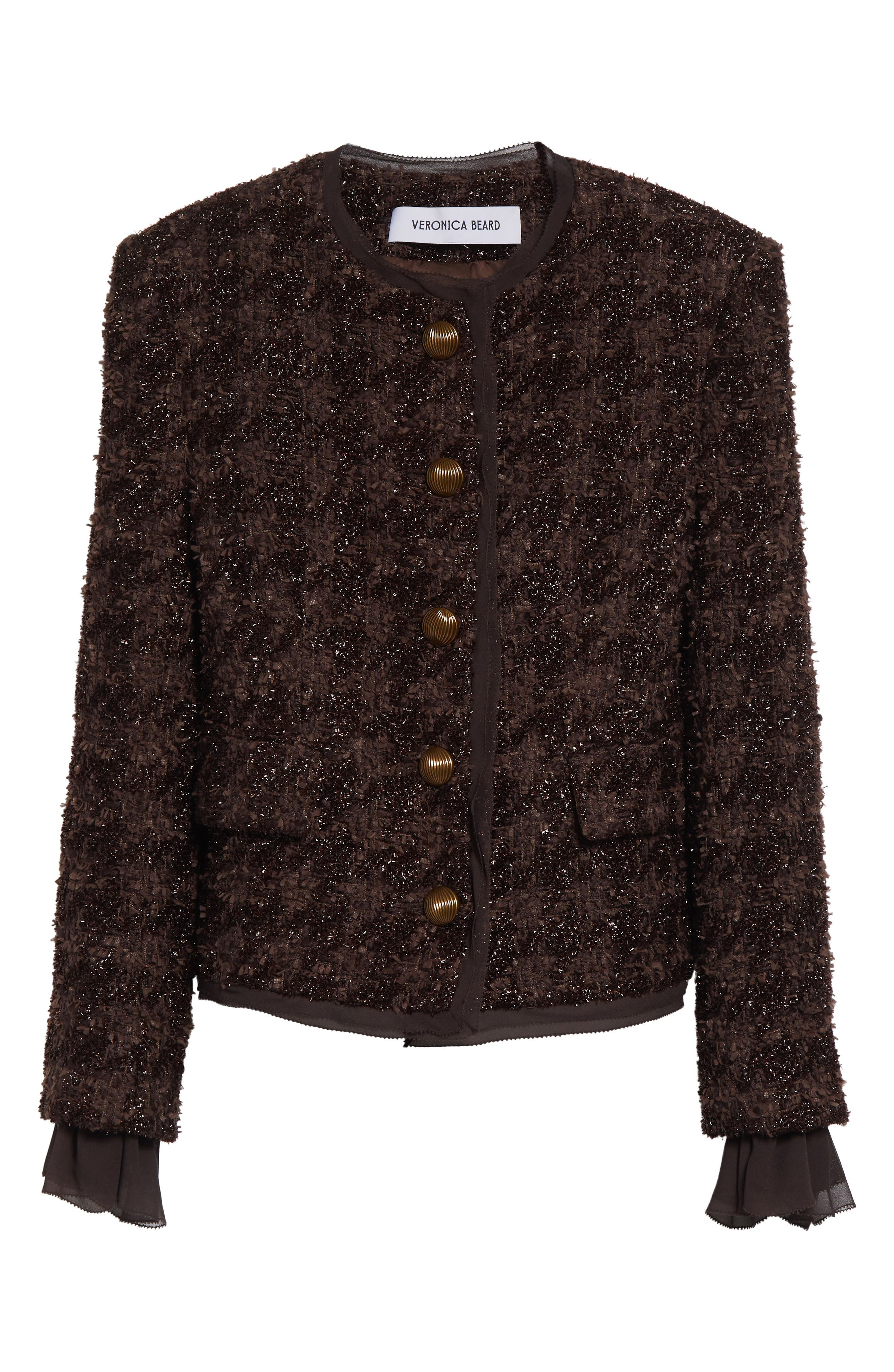 Veronica Beard Audrina Metallic Jacket in Dark Currant at Nordstrom - 7