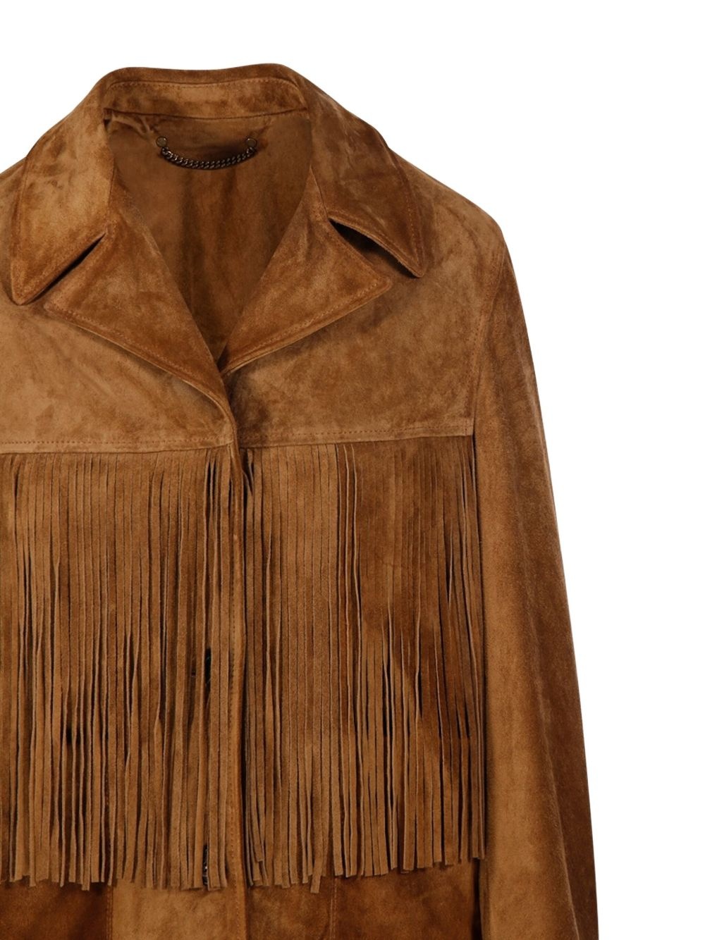 fringe-detail leather jacket - 4