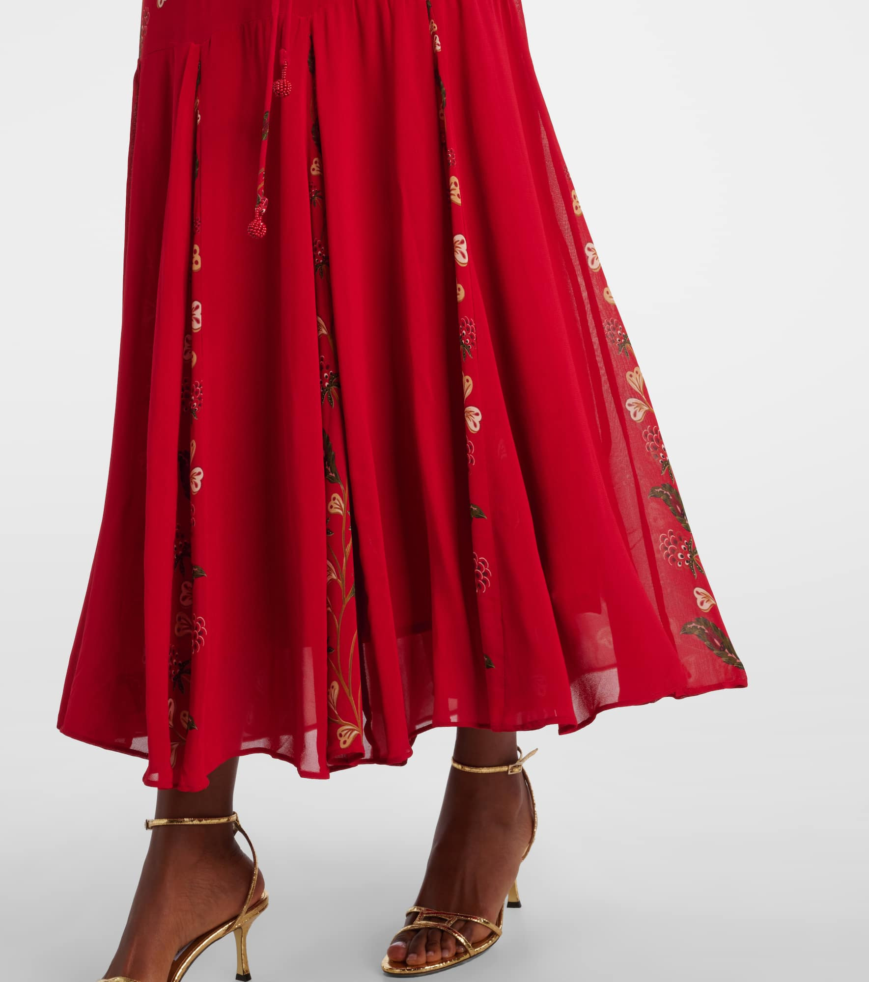 Floral pleated maxi dress - 5