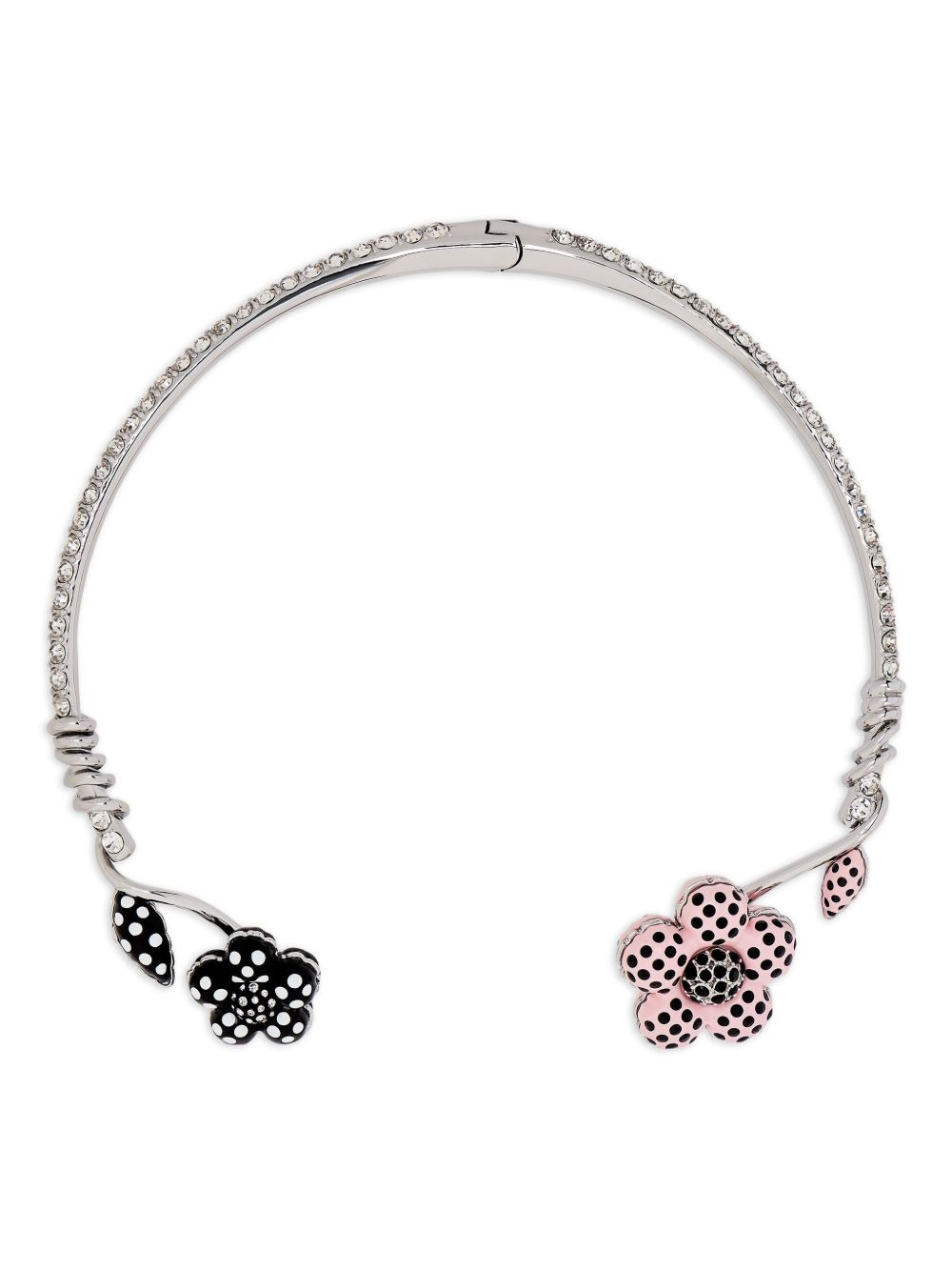 crystal-embellished flower necklace - 1