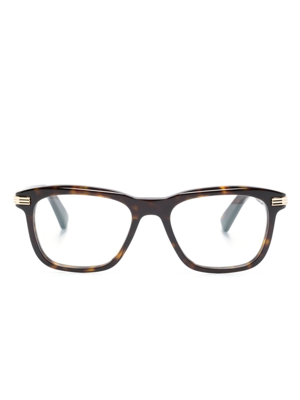 rectangle-frame tortoiseshell glasses - 1