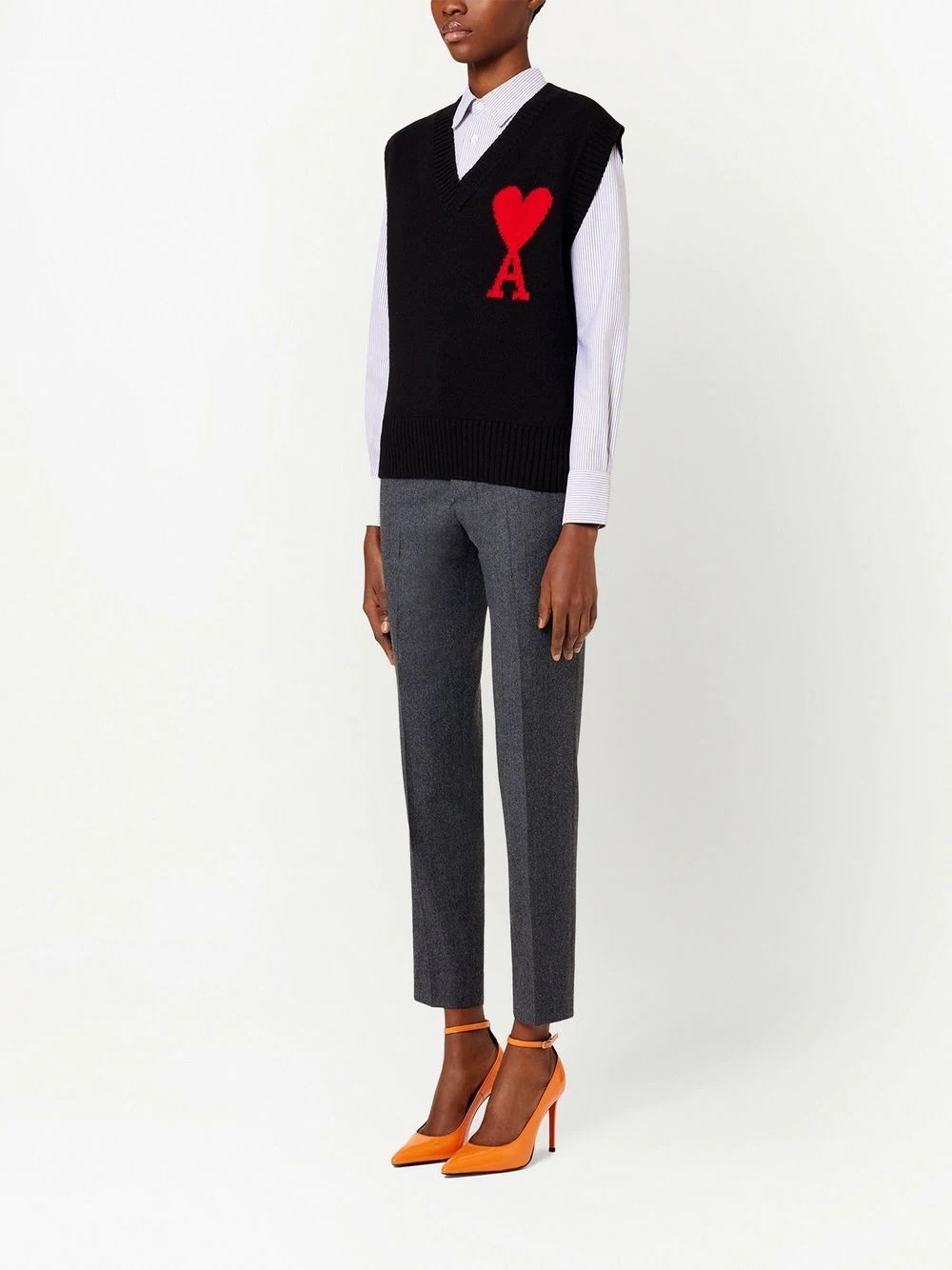 logo-intarsia knit vest - 3