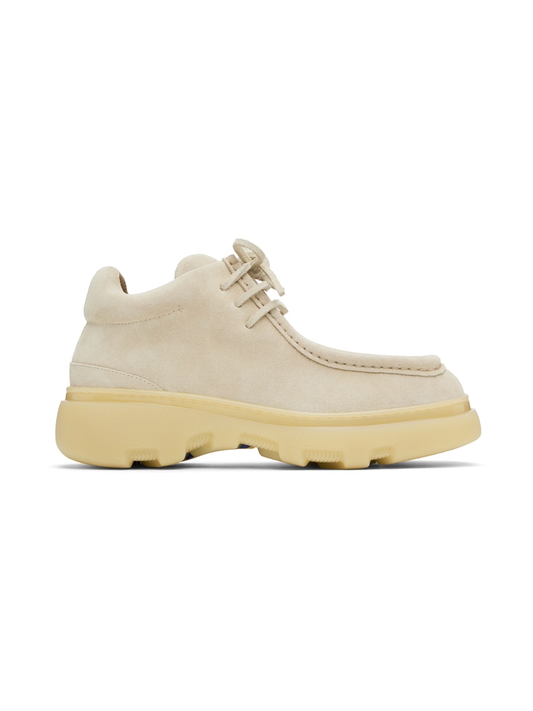 Beige Suede Creeper Mid Derbys - 1