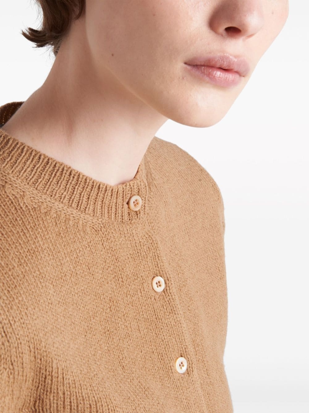 round-neck wool-knit cardigan - 3