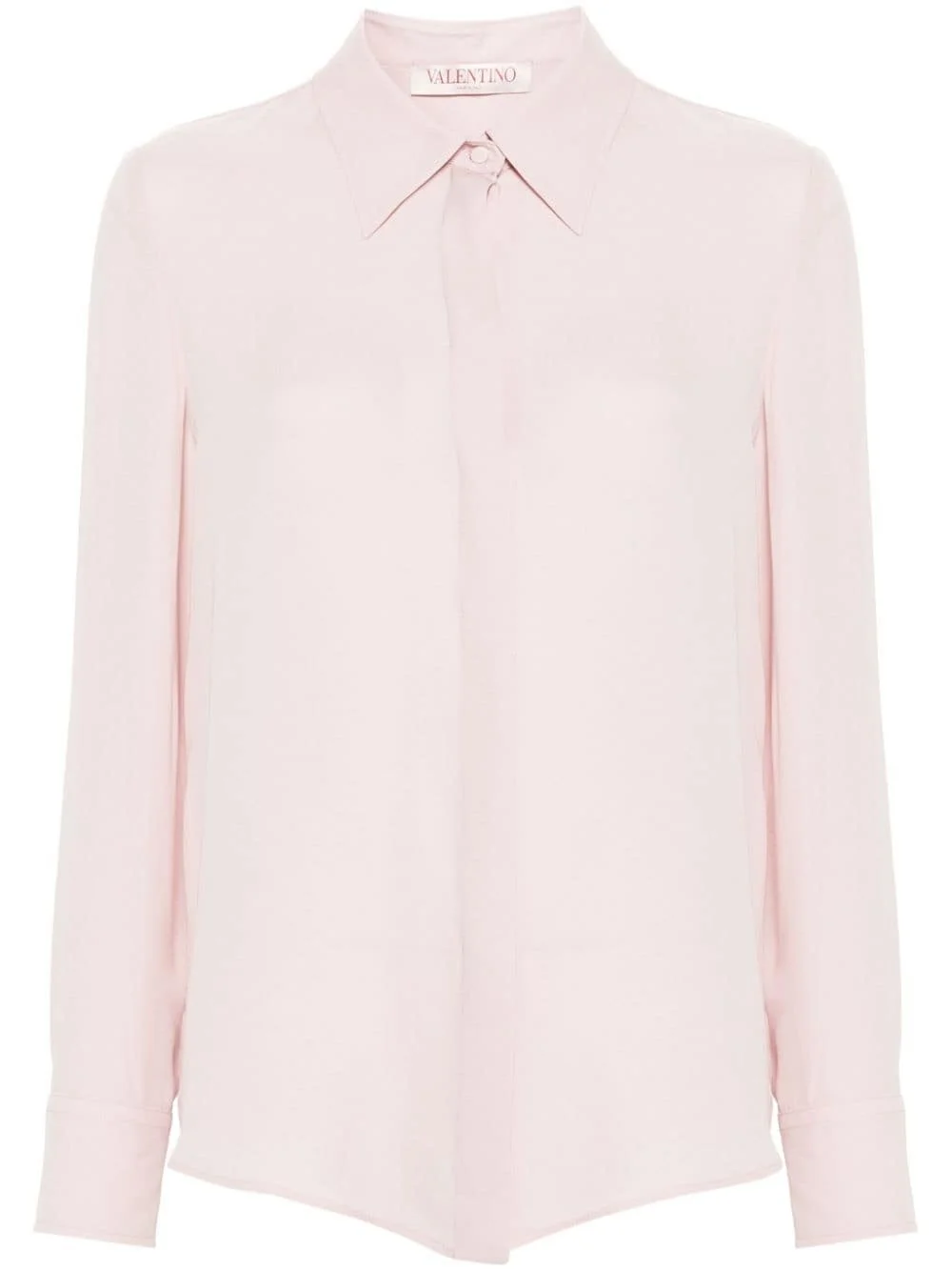 pointed-collar silk shirt - 1
