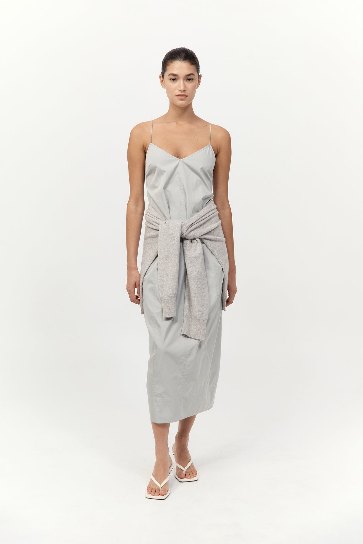Paper Taffeta Cocoon Dress - Silver - 4