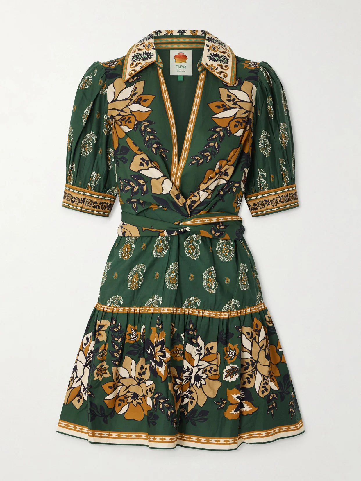 Ayla Tie-front Floral-print Cotton-poplin Mini Dress - 1