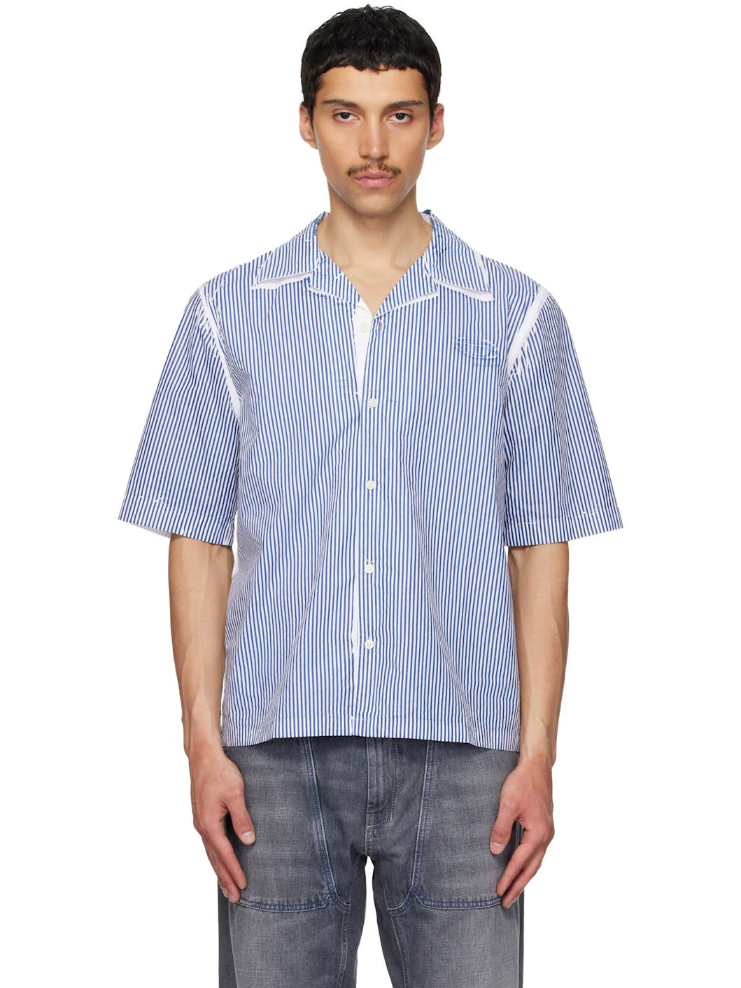 White & Blue S-Brack-Qmbz Shirt - 1