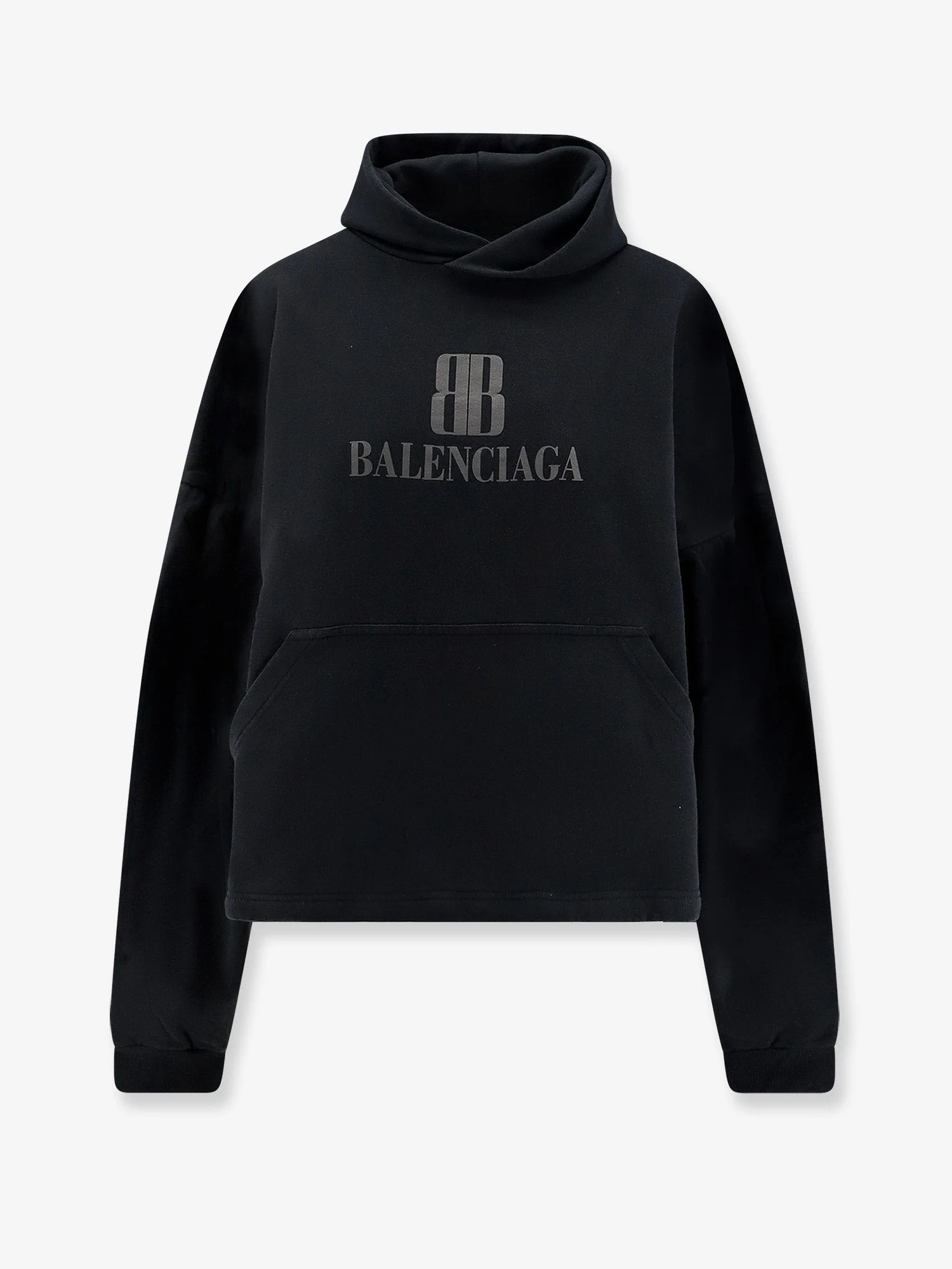 Balenciaga Women Cropped Cotton Sweatshirt - 1